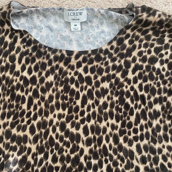 JCrew Leopard Print Teddie light weight sweater. - Picture 3 of 4